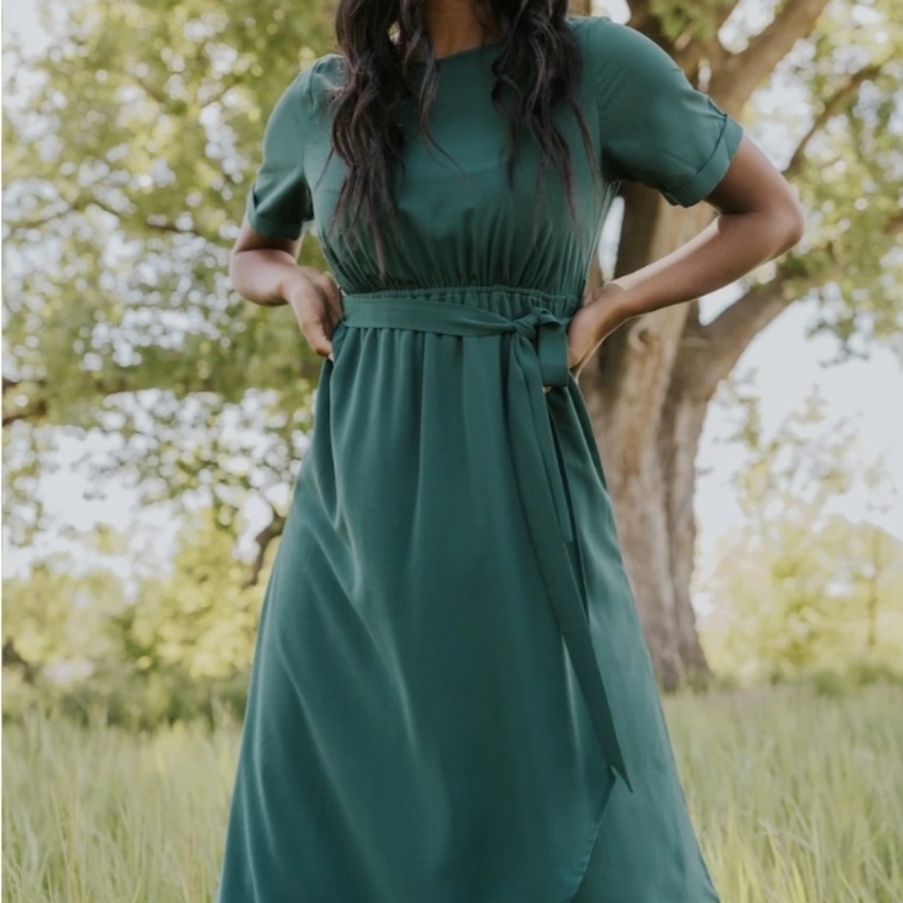 Dark green bridesmaid dress